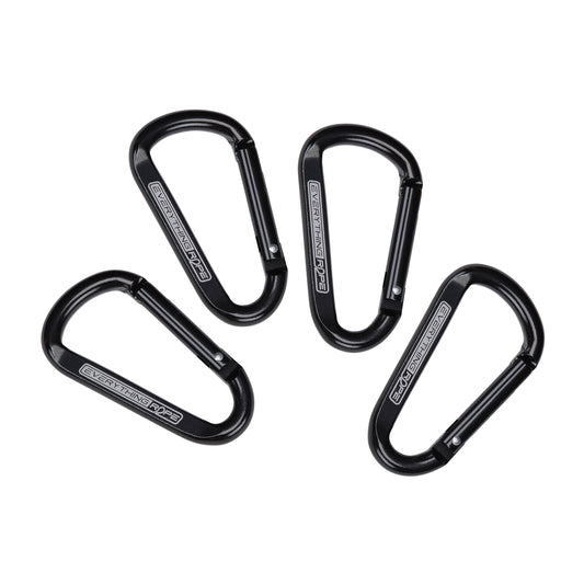4 Piece Set, Black Aluminum Carabiner Clips, 3" Large Aluminum D Ring Shape, Best Option for Carabiner Clips, The Uses of Carabiners are Endless, Great Addition for Everything Rope