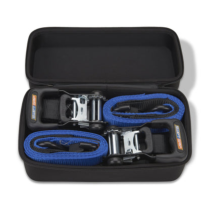 Heavy Duty Ratchet Strap Tie Down Kit, with Integrated Soft Tie Hook, Padded Handles & Coated Chromoly Hooks