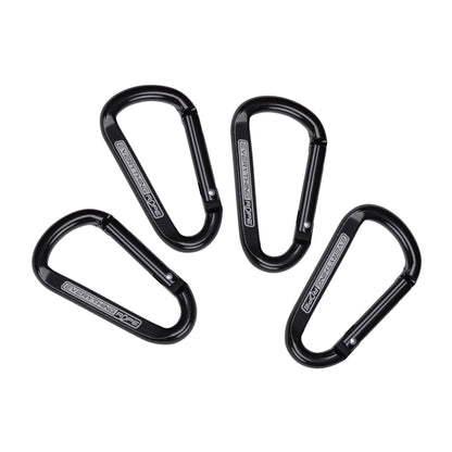 4 Piece Set, Black Aluminum Carabiner Clips, 3 Large Aluminum D Ring Shape, Best Option for Carabiner Clips Heavy Duty, The Uses of Carabiners Are